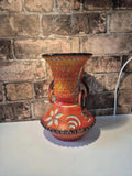 Moroccan Ceramic Mid Century Orange Vase