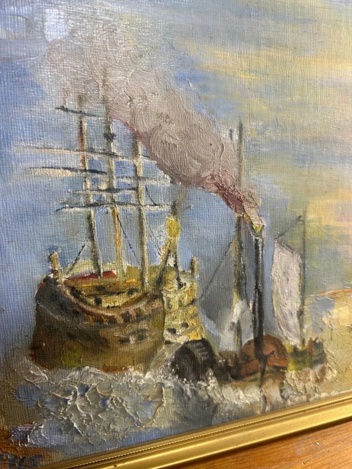 The Fighting Temeraire by J Hayden Smith Framed Oil Painting
