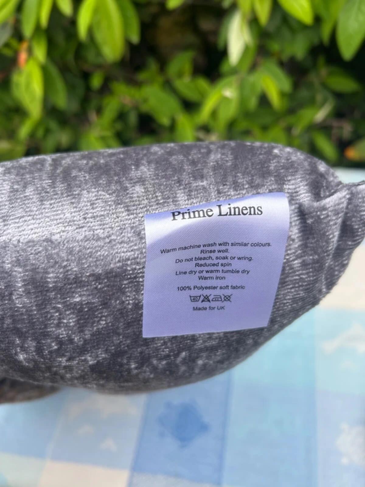 Grey with Crystal Style Buttons Cushion