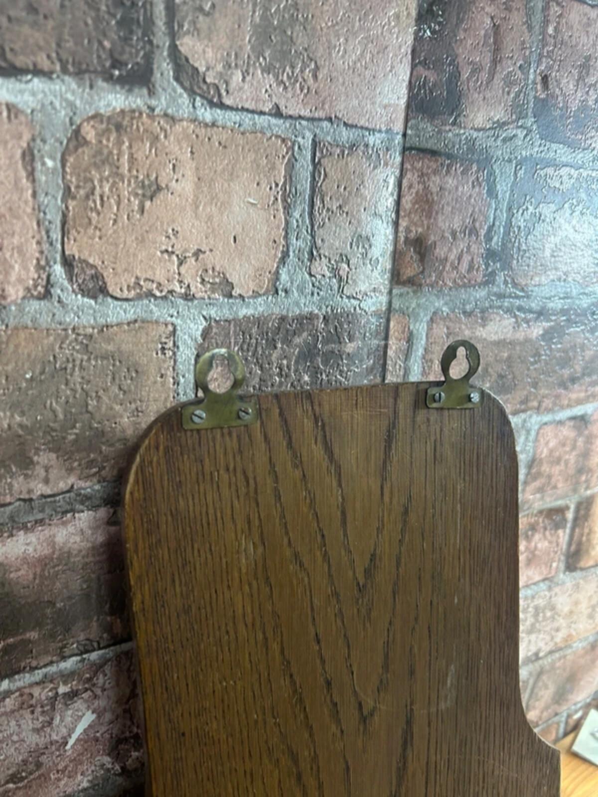 Antique Oak Brass Letter Holder