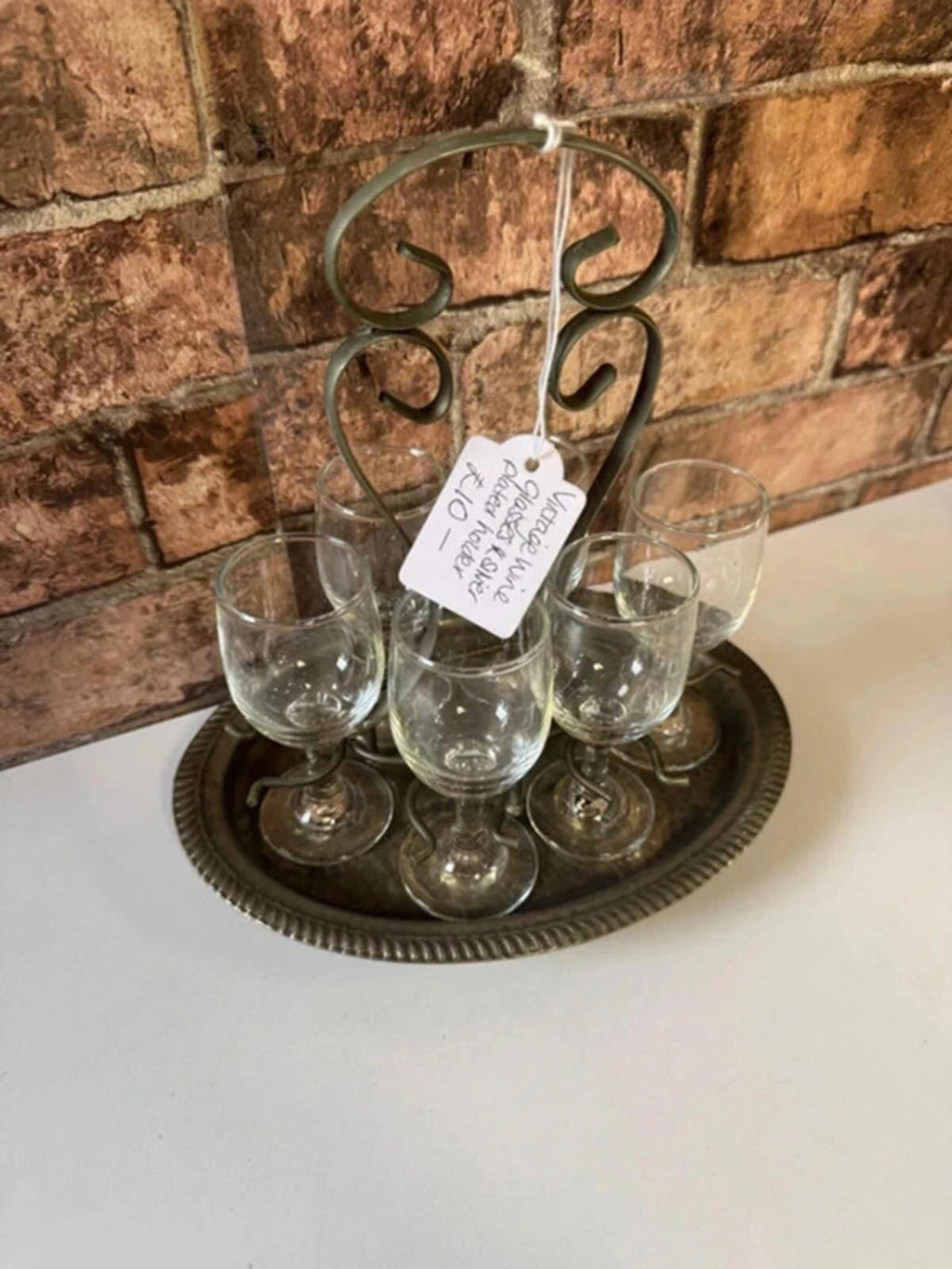 Vintage Wine Glasses and Silver Plated Holder
