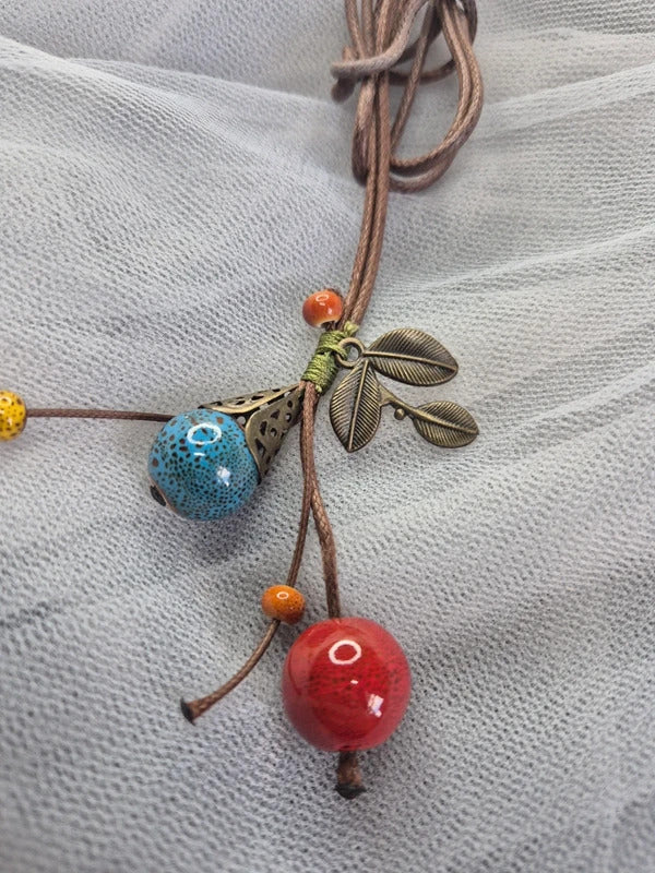 Vintage Ceramic beaded necklace