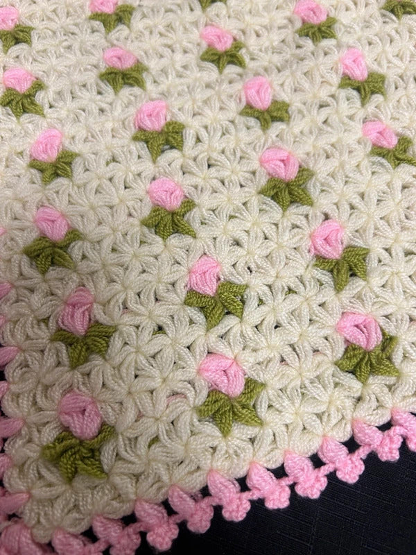 Crochet Pink and Cream Square