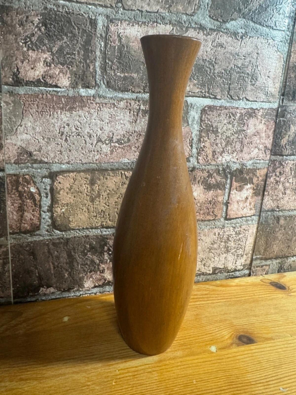 Mid Century Teak Stem Vase