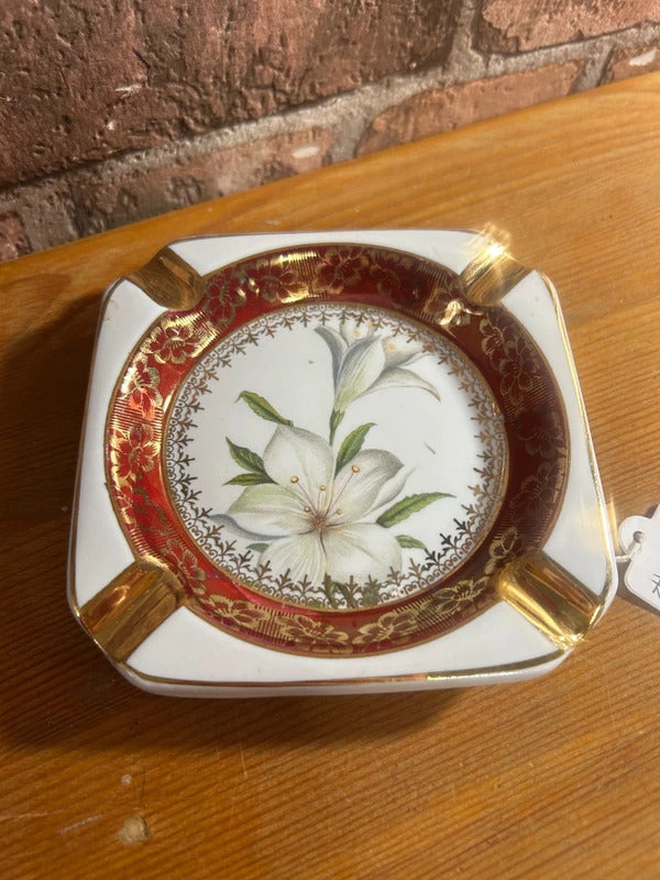 Limoges Floral Ashtray