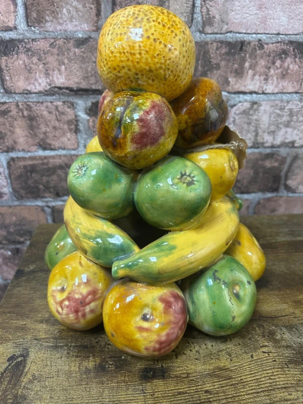 Vintage Ceramic Majolica Fruit Stack