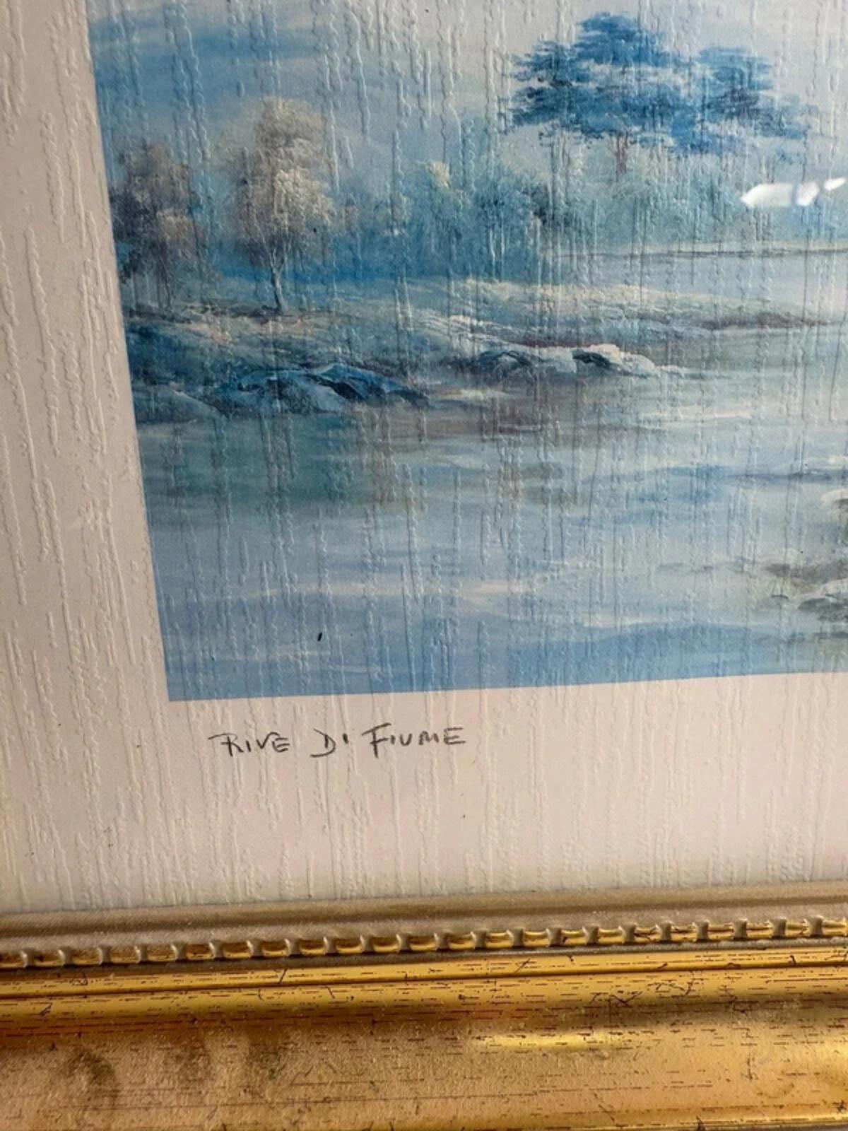 G Cousteaub Framed and Signed Lanscape Print