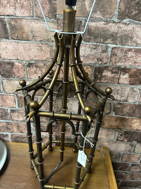 Bamboo Effect Metal Lamp Base