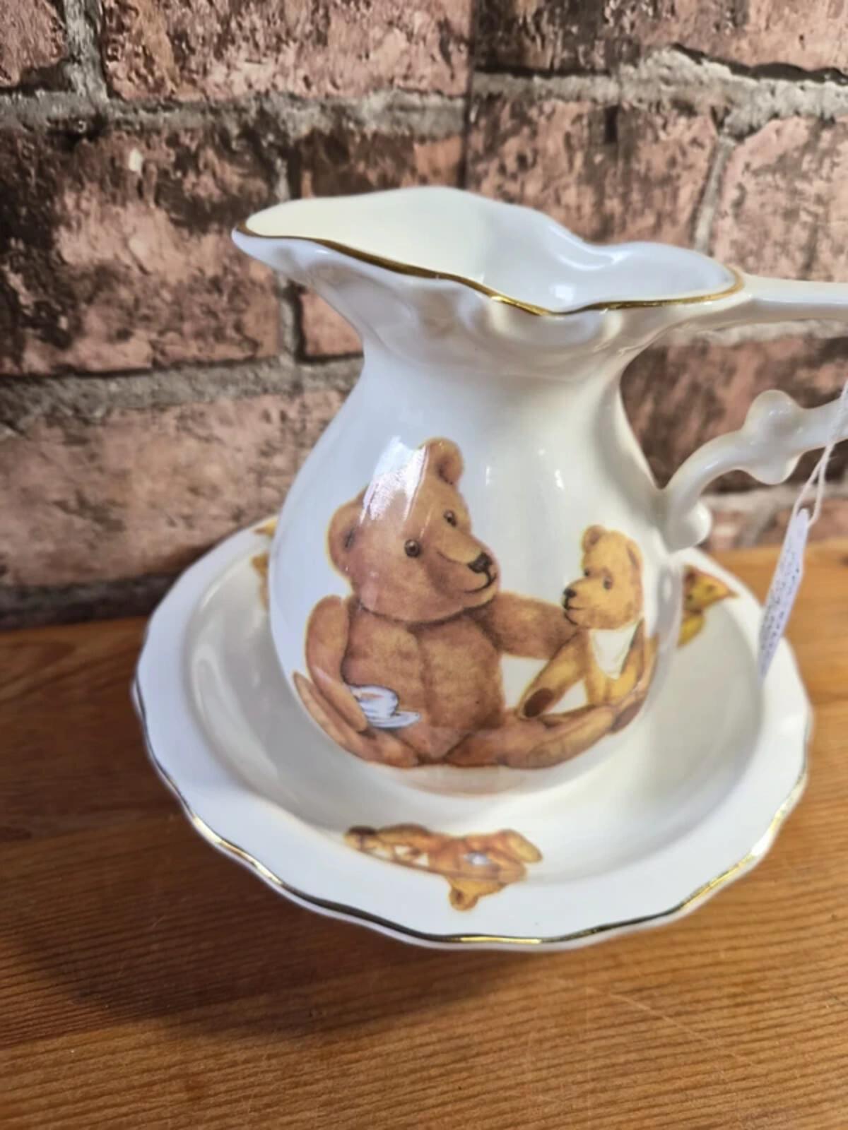 Macdonald Vintage Ceramic Teddy Bear Jug and Plate