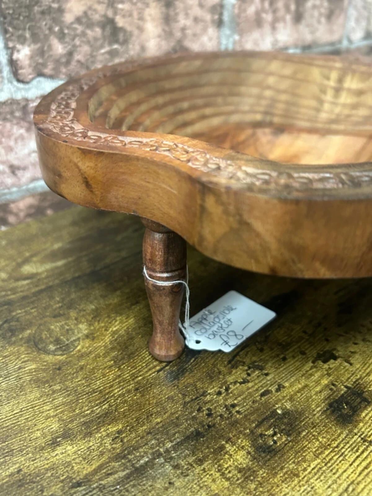 Apple Collapsible Wooden Basket