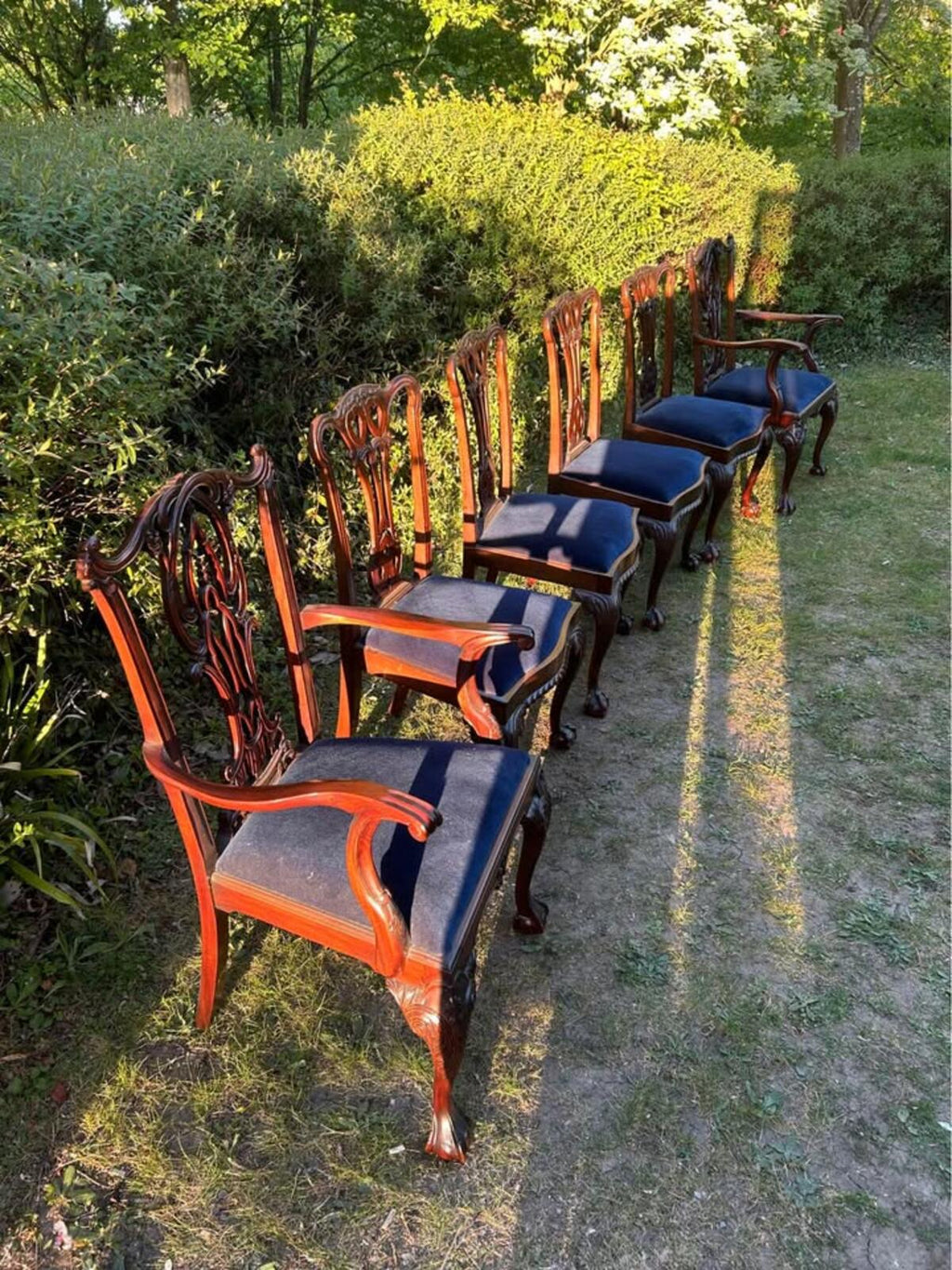 Set of Six Chippendale Style Mahogany Dining Chairs