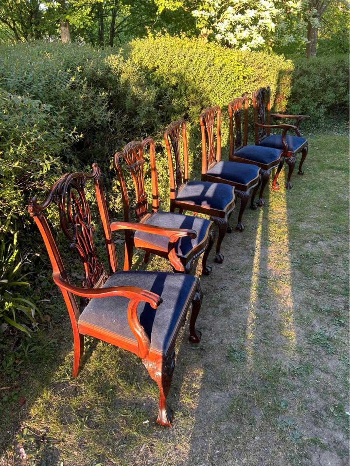Set of Six Chippendale Style Mahogany Dining Chairs