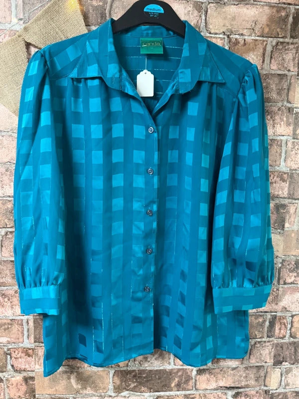 Canda Blue Vintage Shirt - Size 14