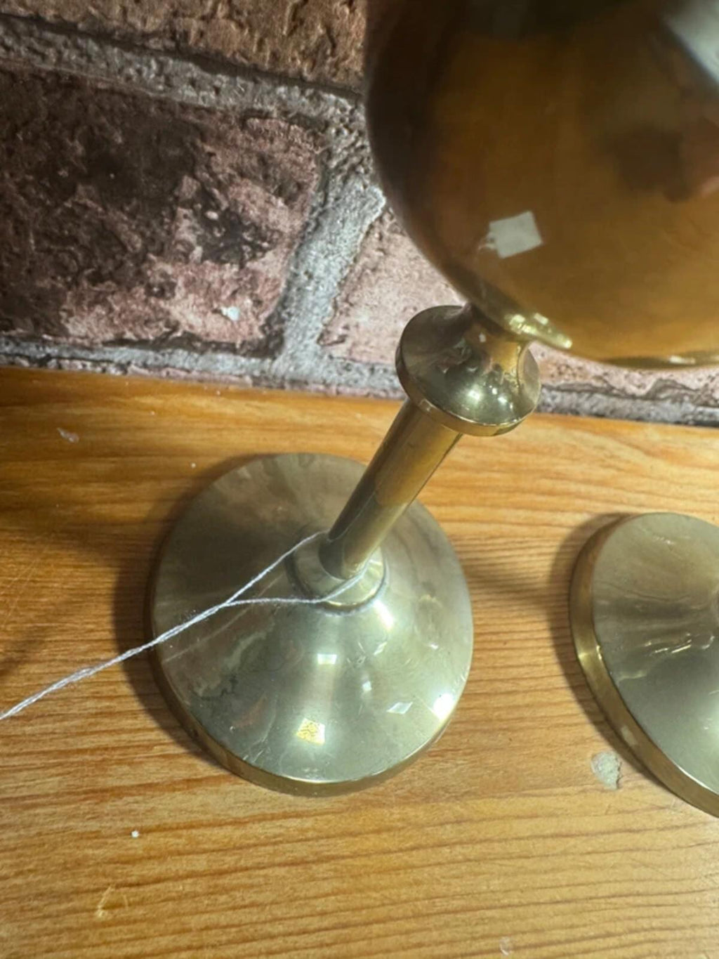 Pair of Vintage Brass Wine Goblets