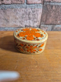 Beige and orange vintage kashmir trinket box