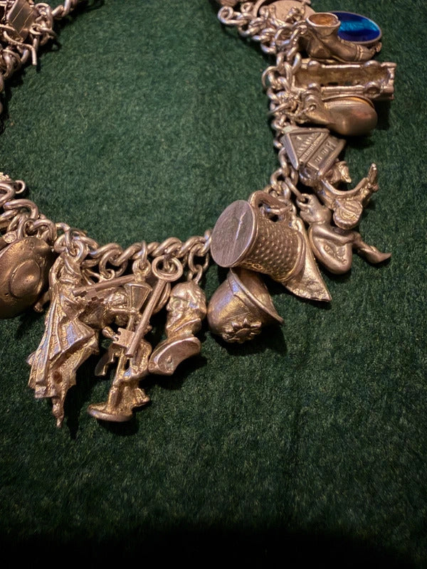 Sterling Silver Vintage Charm Bracelet