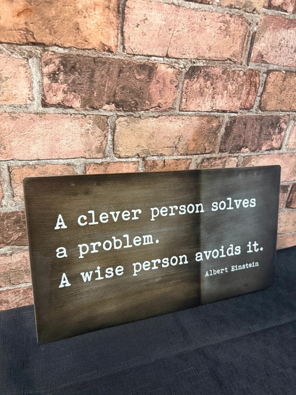 Albert Einstein Metal Quote Sign