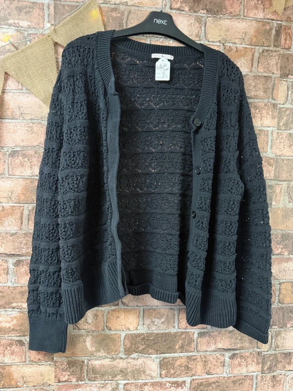 TU Black Knitted Cardigan - Size 18