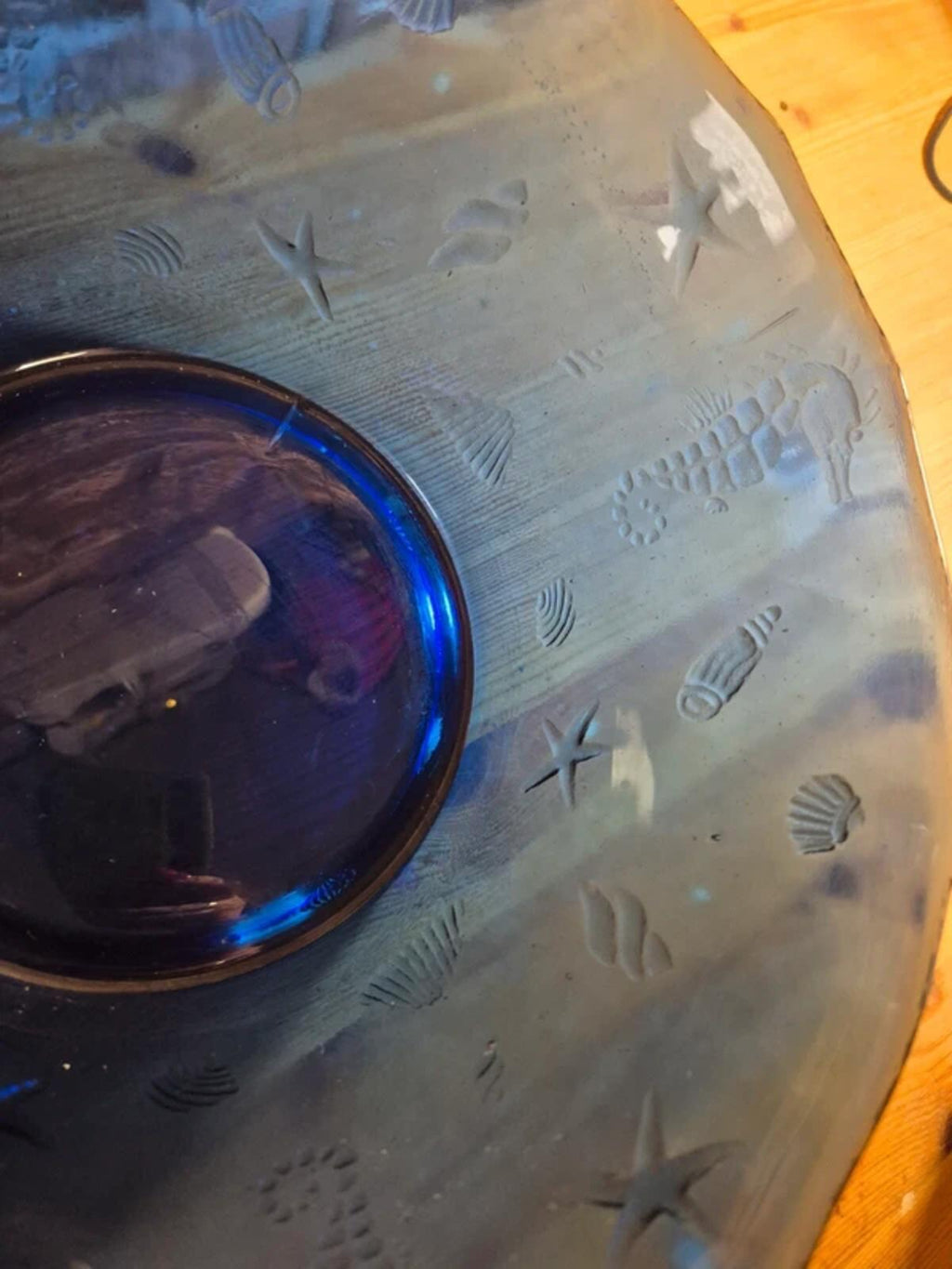 Cobalt blue shells/seahorse bowl