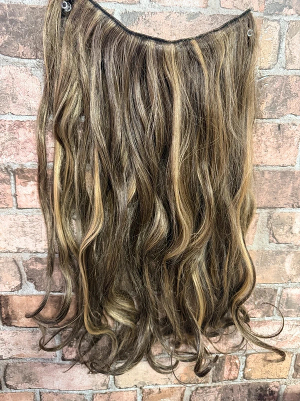 Stranded One Piece Curly Clip In Extensions - 'Coral Bells'