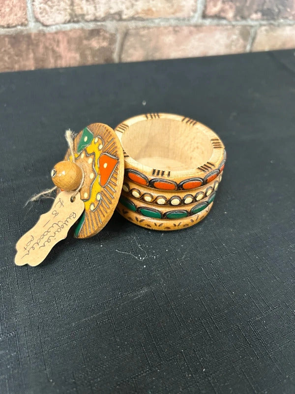 Bohemian Wooden Storage Pot