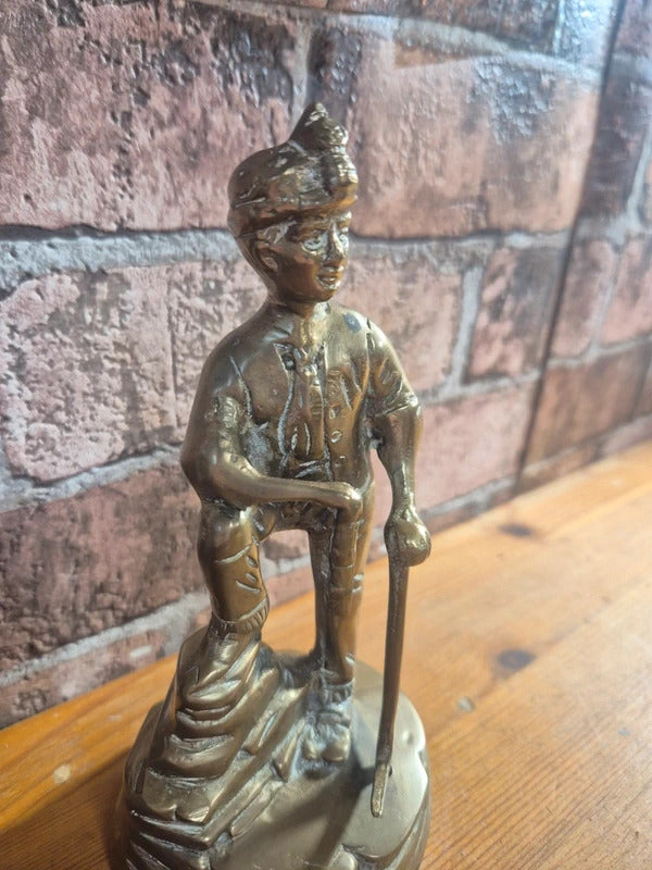 Vintage brass coal miner figure