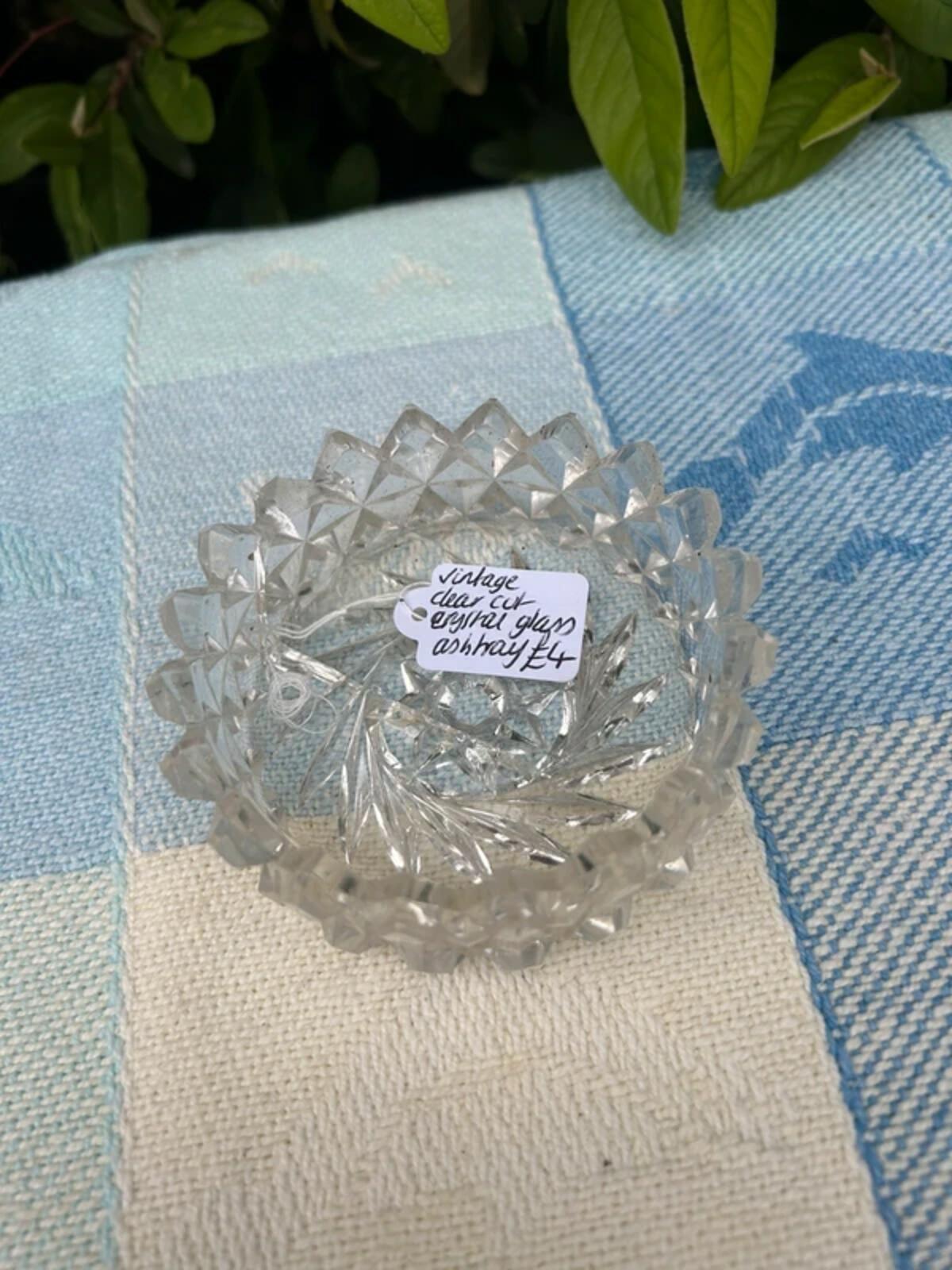 Vintage Clear Cut Crystal Ashtray