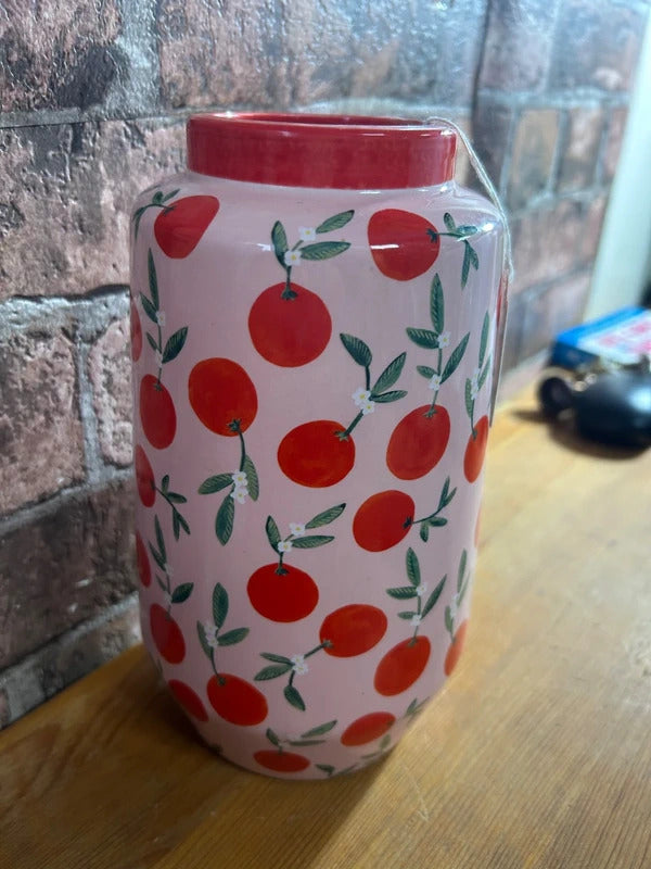 Ceramic Pink and Red Vase