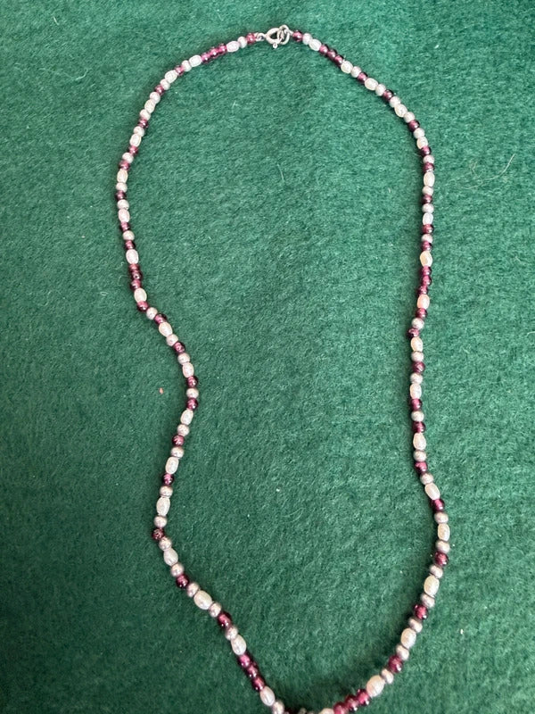 Sterling Silver Beaded Necklace and Pendant
