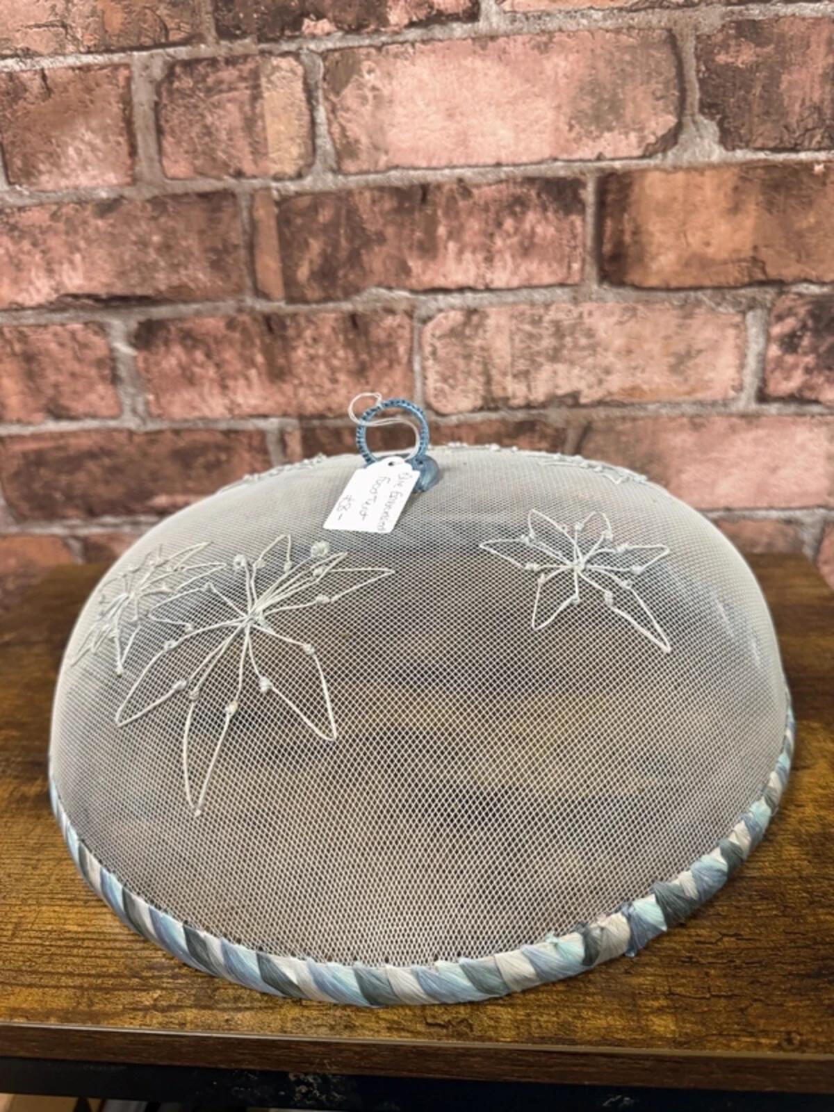 Blue Floral Embroidered Food Tent