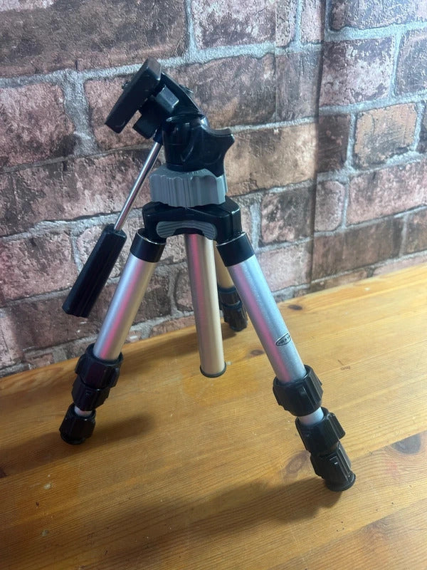 Silver and Black Tripod Stand