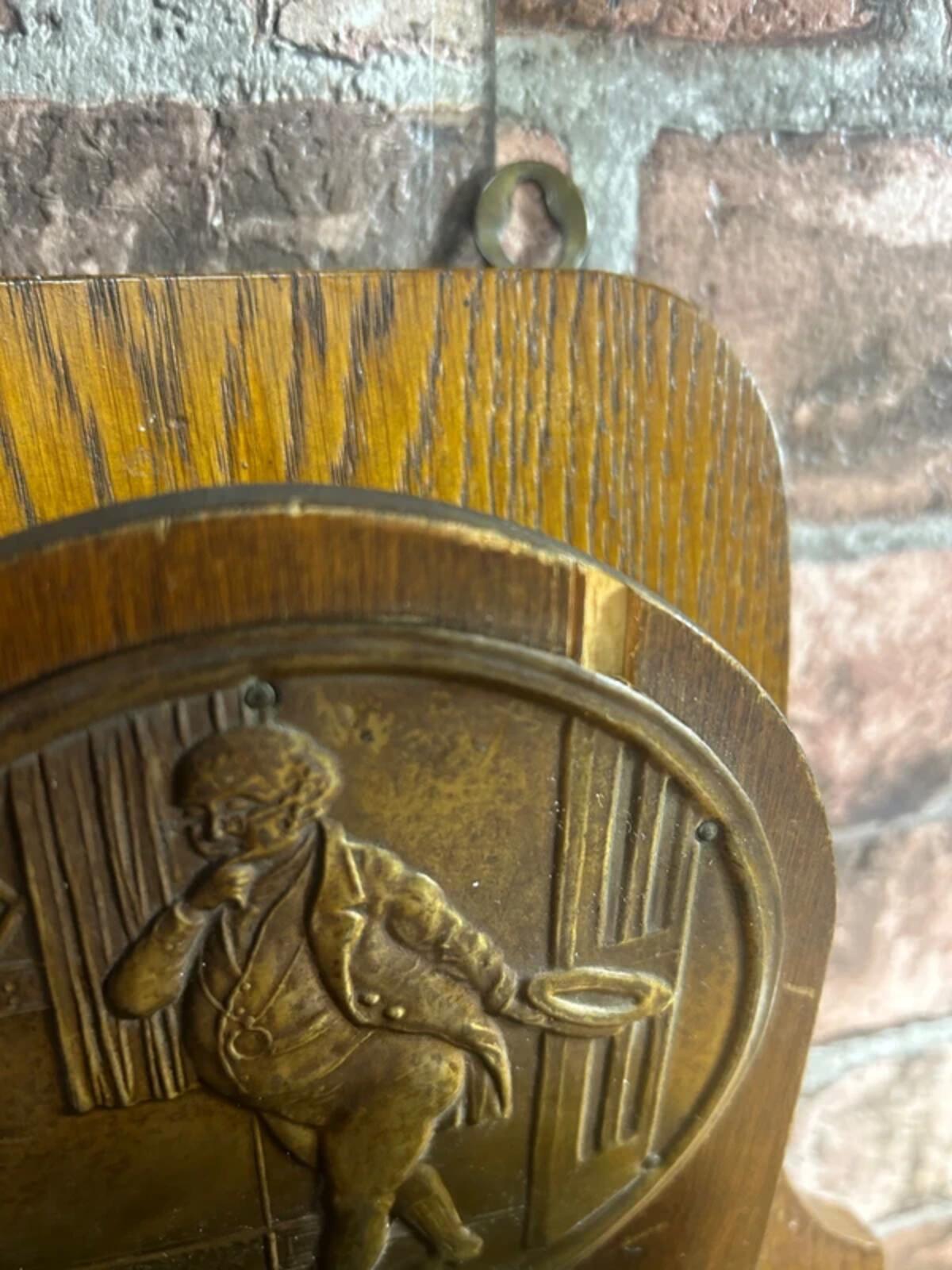 Antique Oak Brass Letter Holder