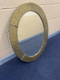 Vintage Oval Brass Mirror
