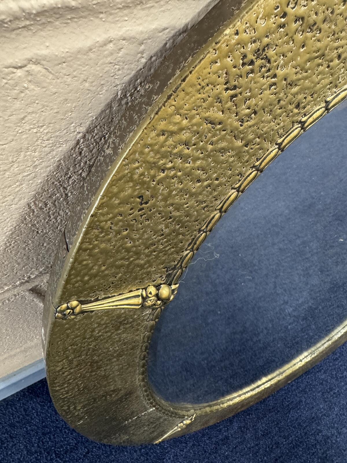 Vintage Oval Brass Mirror