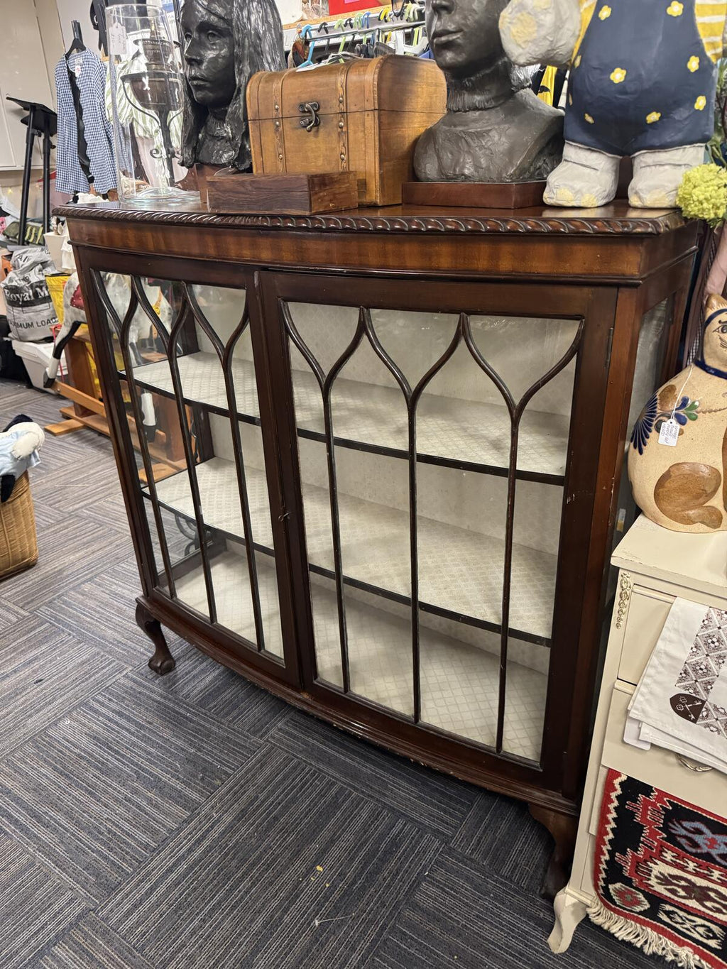 Antique Mahogany and Glass Display Cabinet