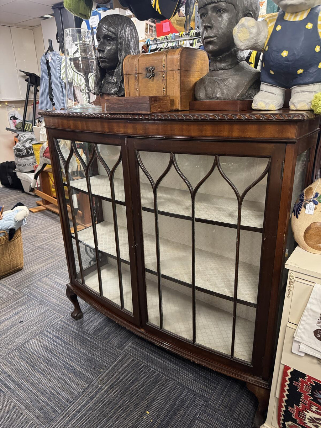 Antique Mahogany and Glass Display Cabinet
