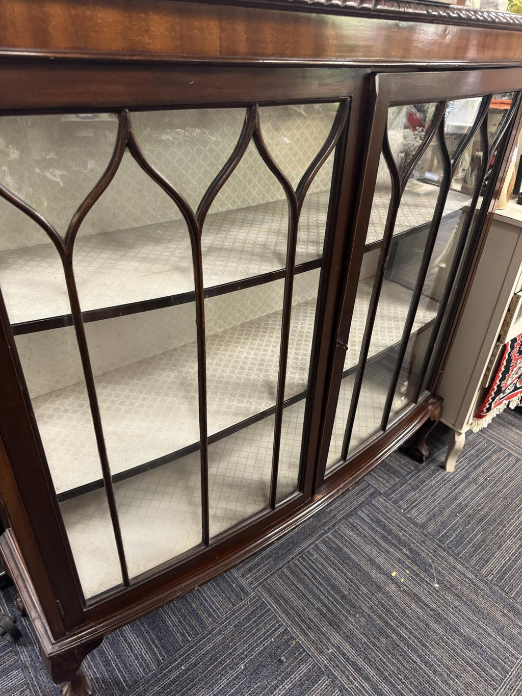 Antique Mahogany and Glass Display Cabinet