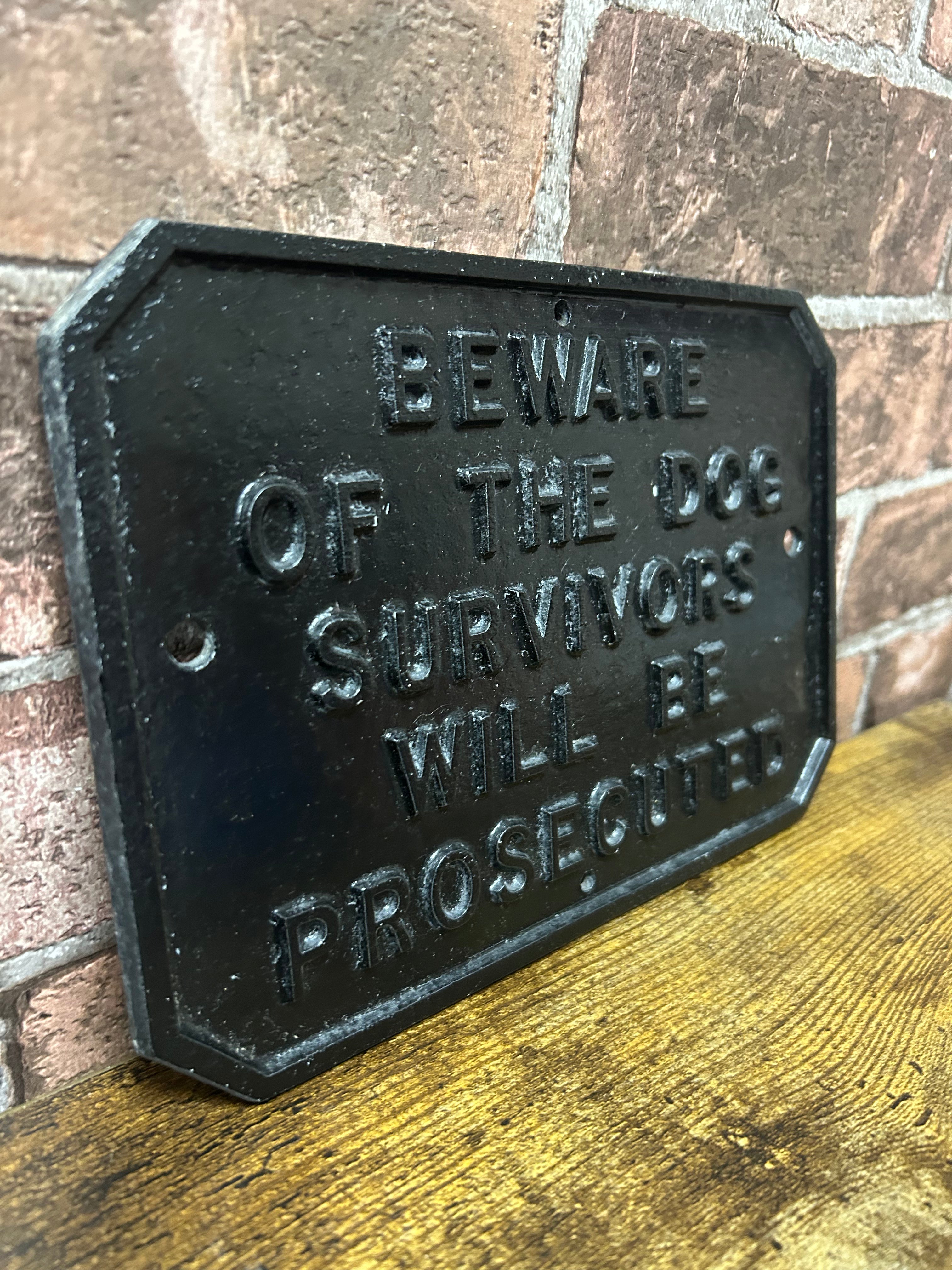 Vintage Black Metal "Dog" Quote Sign