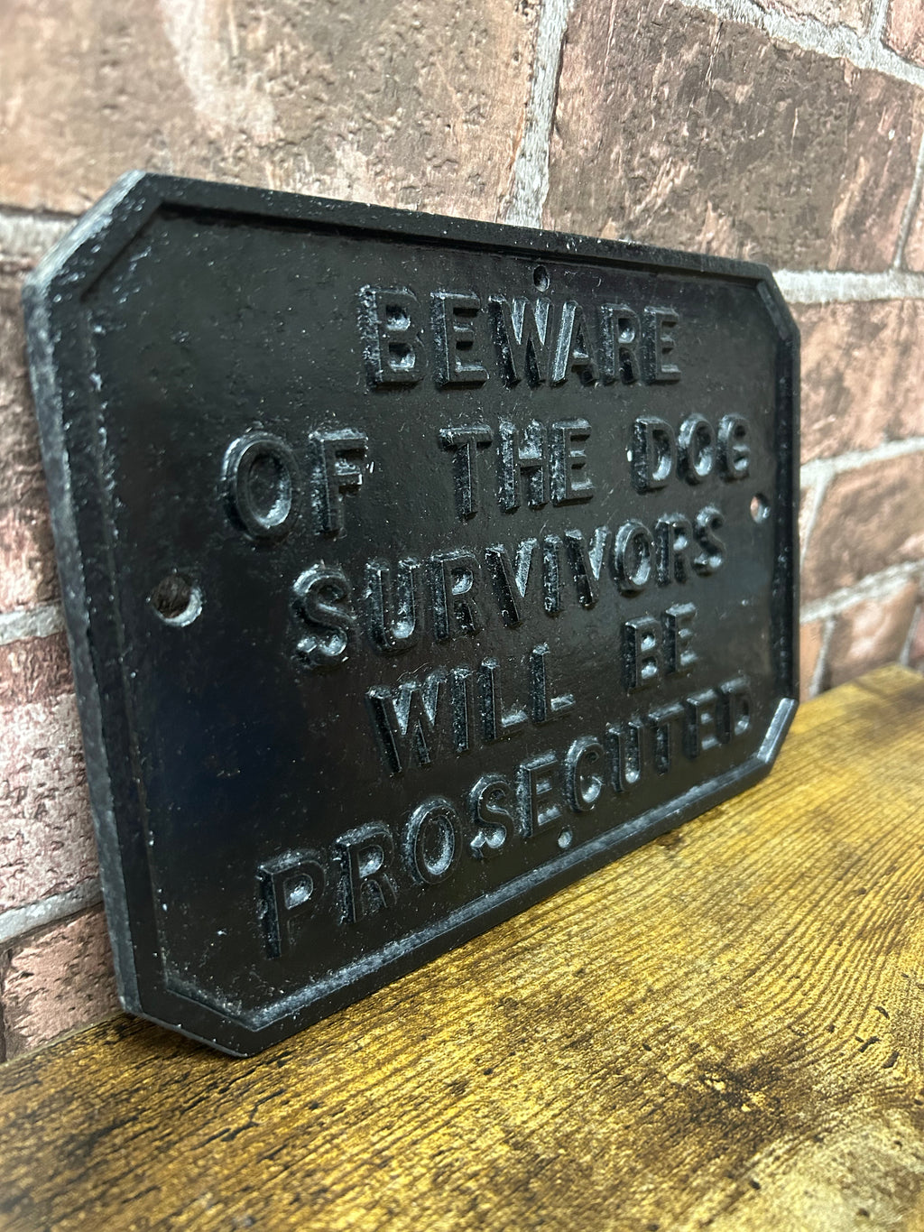 Vintage Black Metal "Dog" Quote Sign