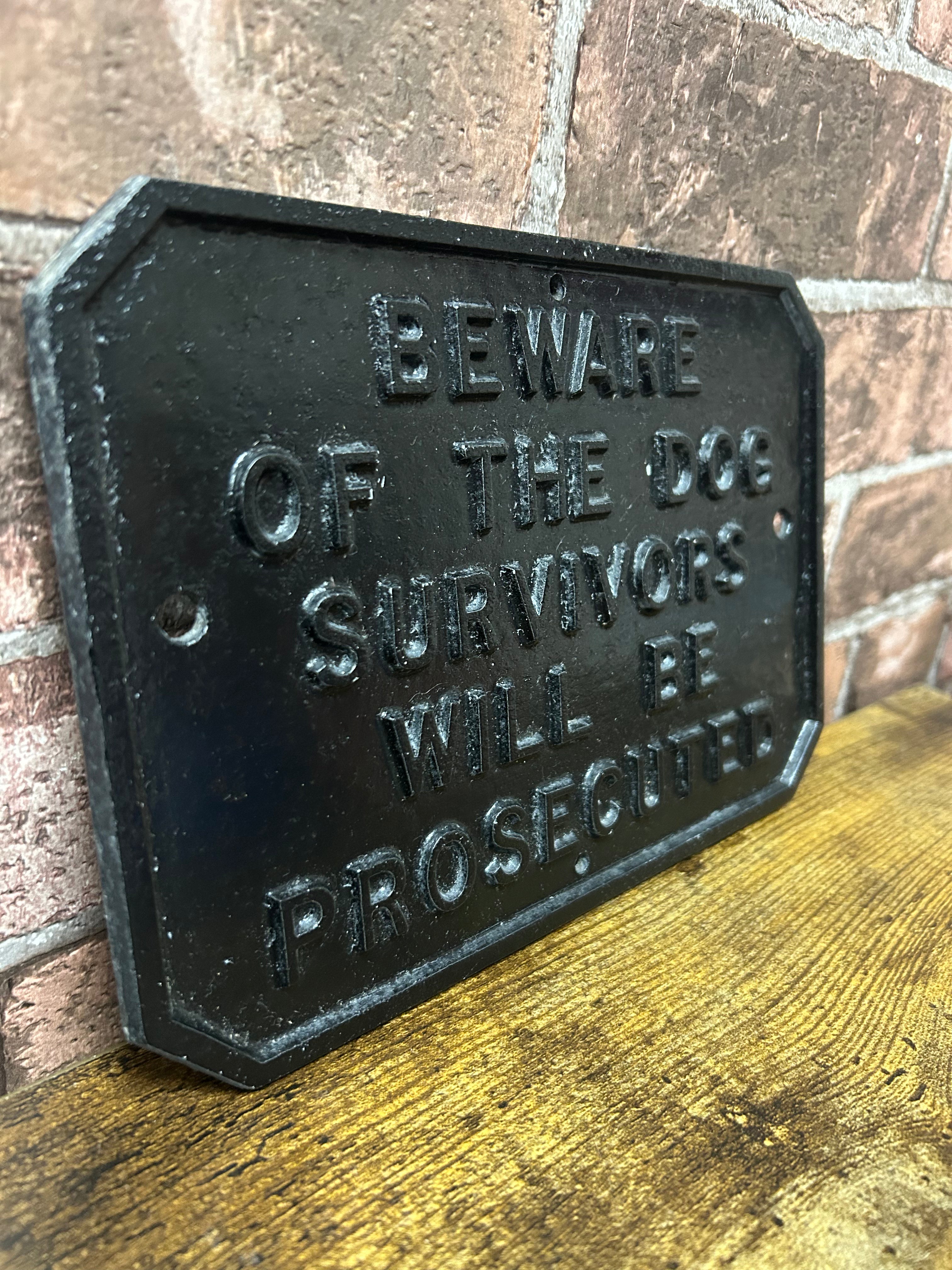 Vintage Black Metal "Dog" Quote Sign