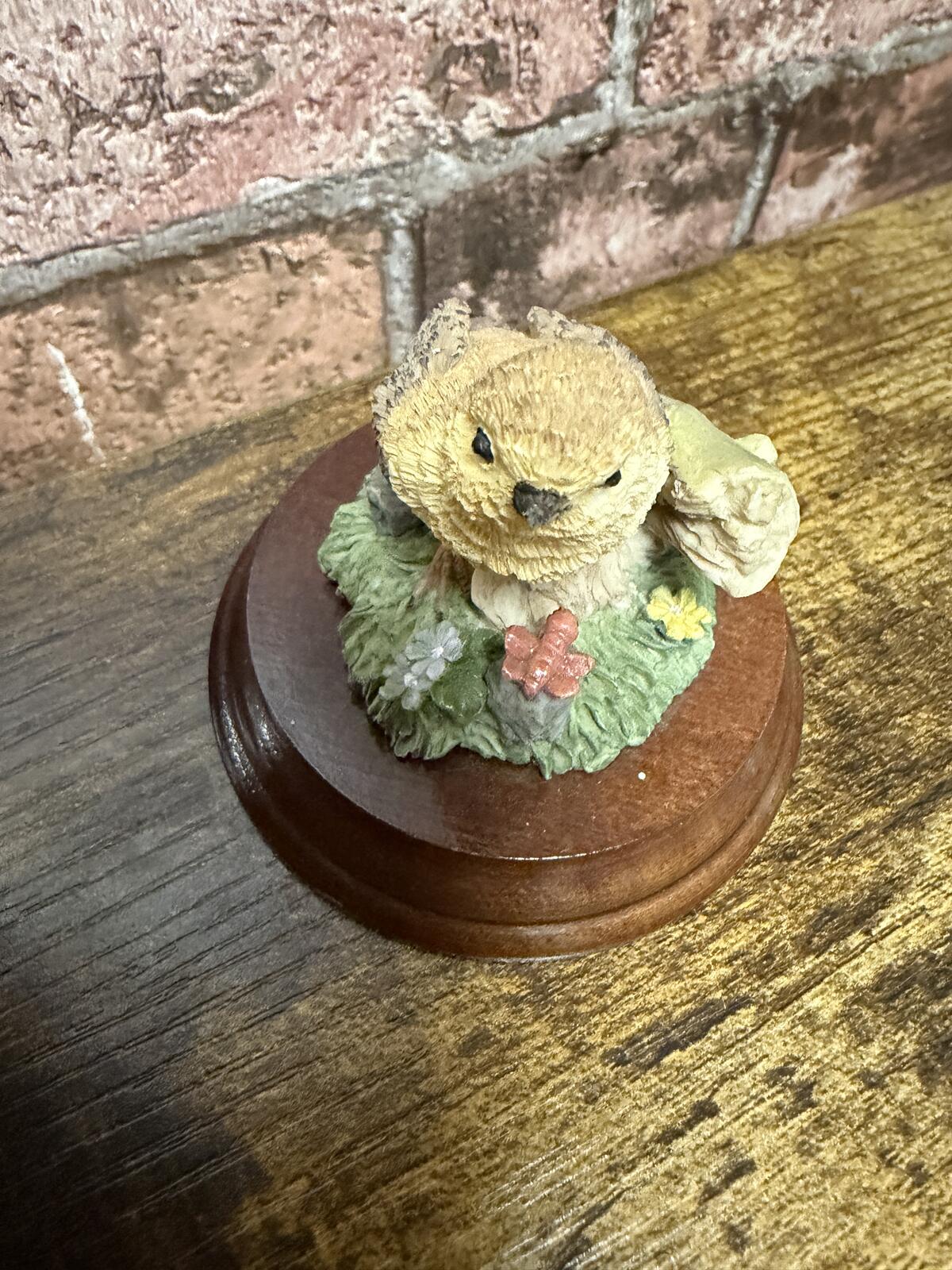 Ceramic Bird on Wooden Base