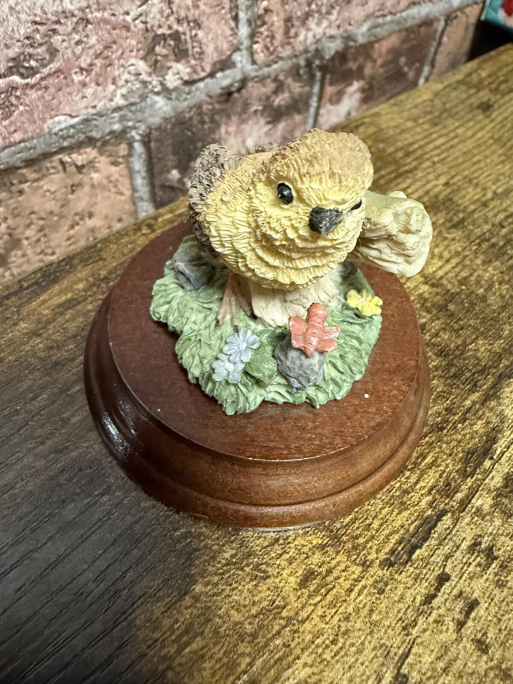 Ceramic Bird on Wooden Base