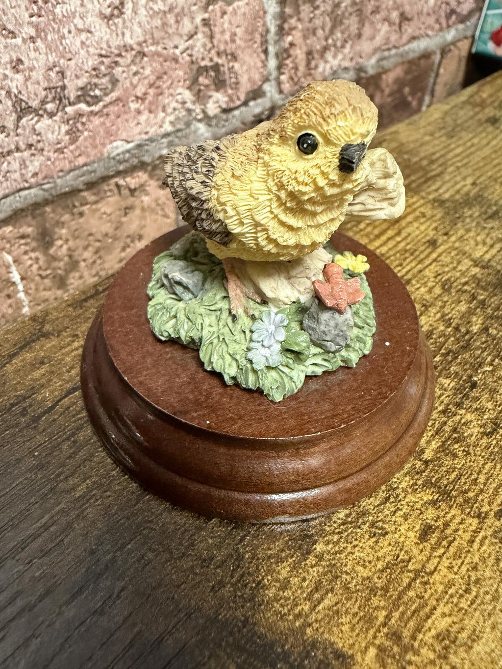 Ceramic Bird on Wooden Base