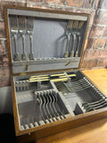 Vintage Cutlery Set in Wooden Case