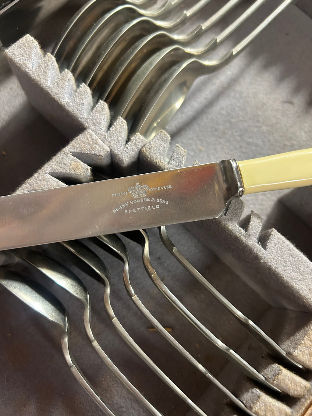 Vintage Cutlery Set in Wooden Case