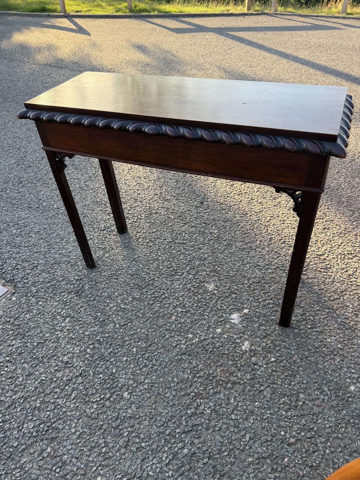 Antique 19th Century Mahogany Side Table with Carved Border