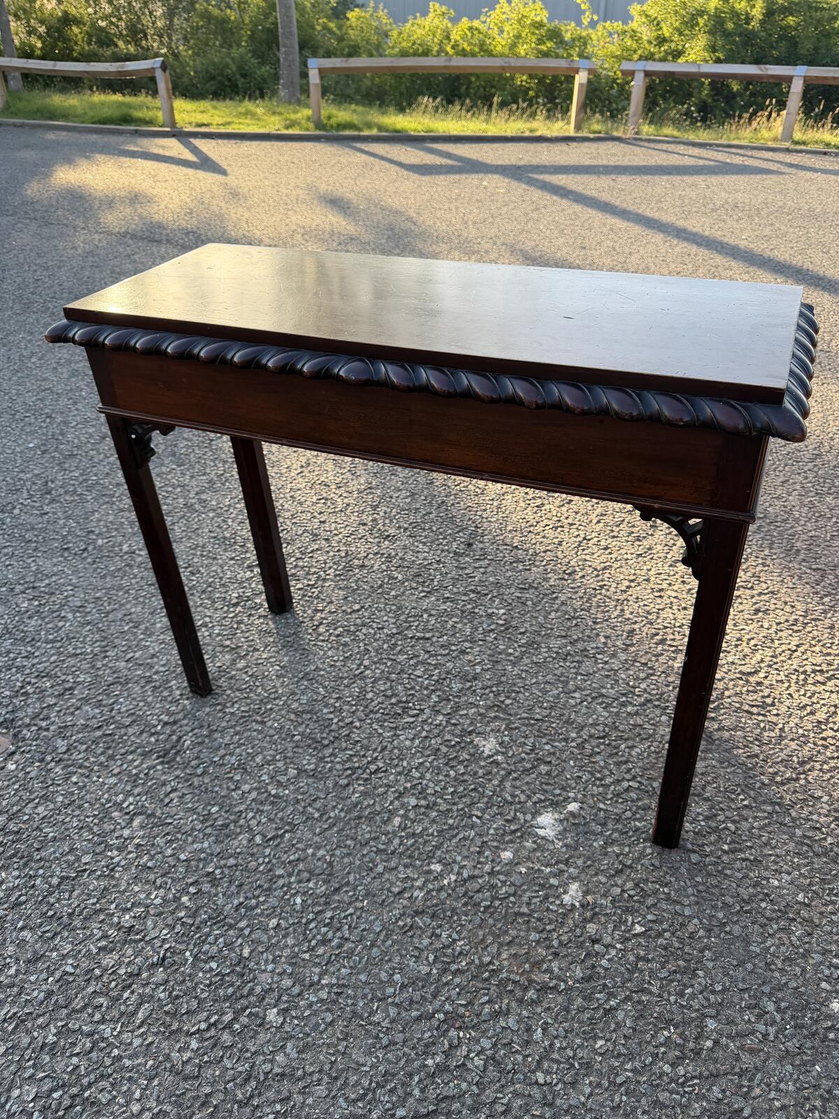 Antique 19th Century Mahogany Side Table with Carved Border