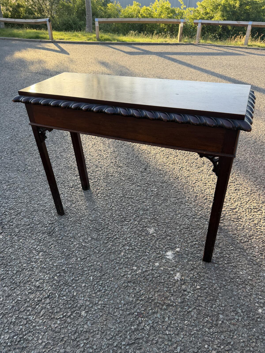 Antique 19th Century Mahogany Side Table with Carved Border