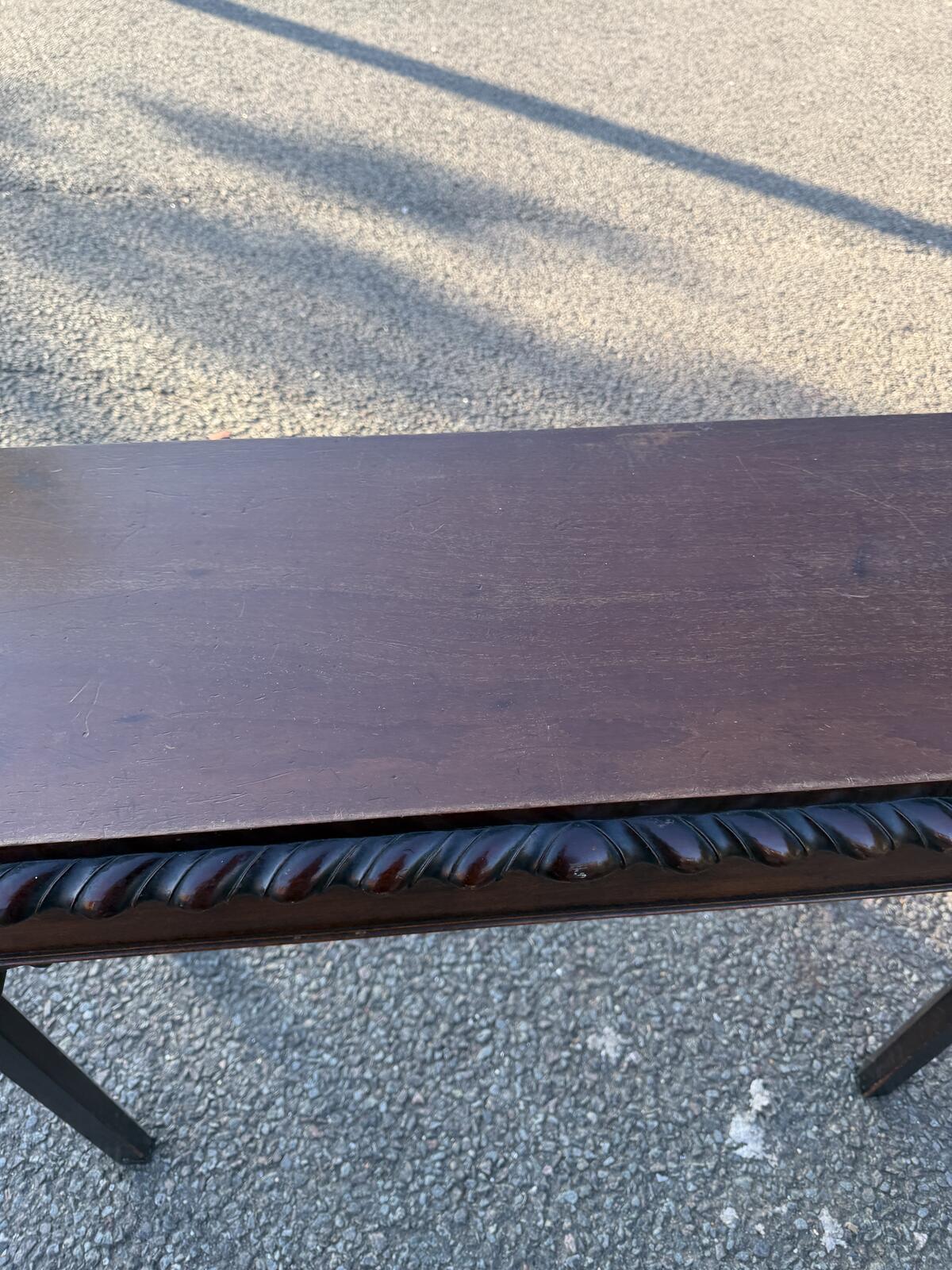 Antique 19th Century Mahogany Side Table with Carved Border