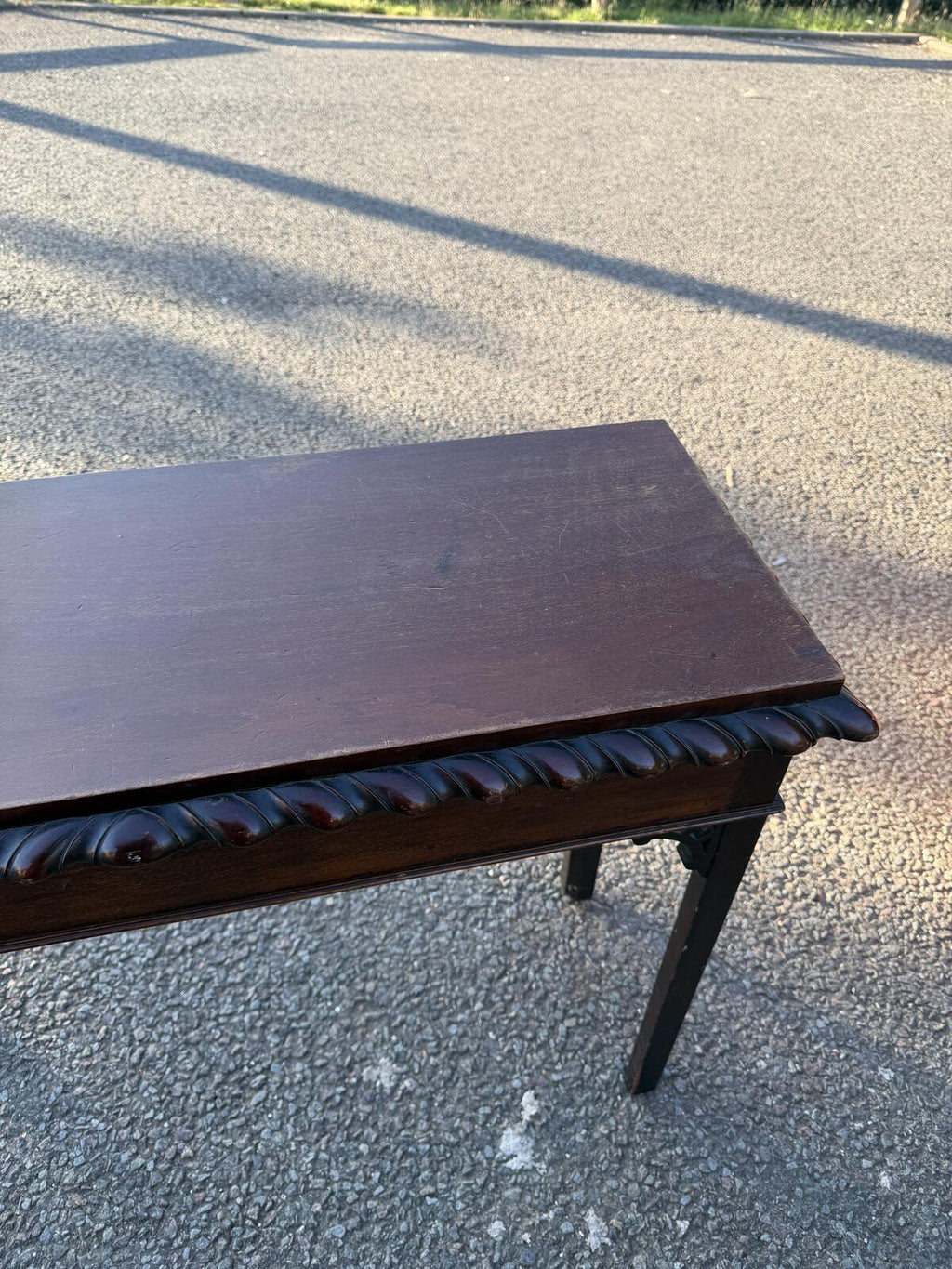 Antique 19th Century Mahogany Side Table with Carved Border